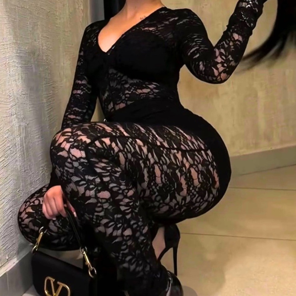 Elegant Black Lace Jumpsuit